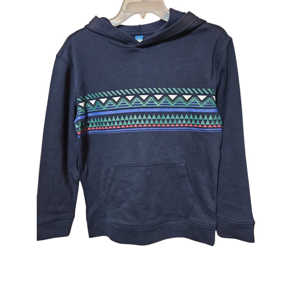 Old Navy Boys Navy Blue Aztec Geometric Graphic Fleece Pullover Hoodie NWT 0625